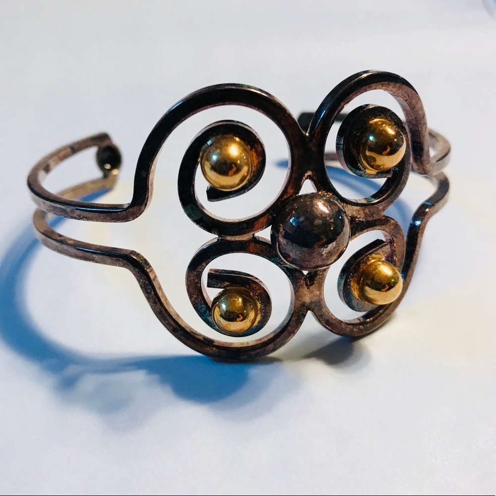 Silver/Gold bangle - Picture 2 of 2